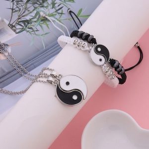 2 Pcs Couple Necklace & Couple Hand Bangle